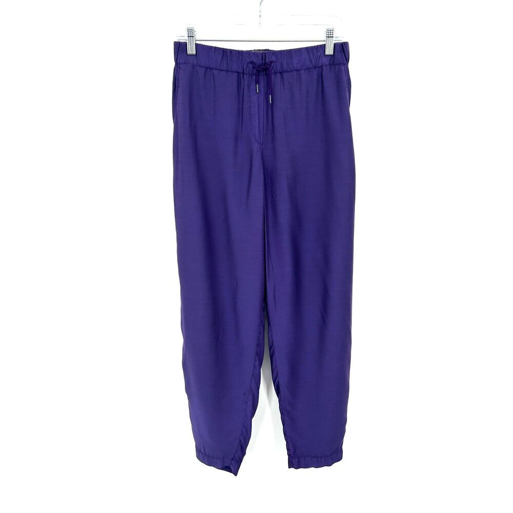 OSKA Women's Purple Modal Cupro High Rise Pull On Waist Tie Pants Size 8 / 10